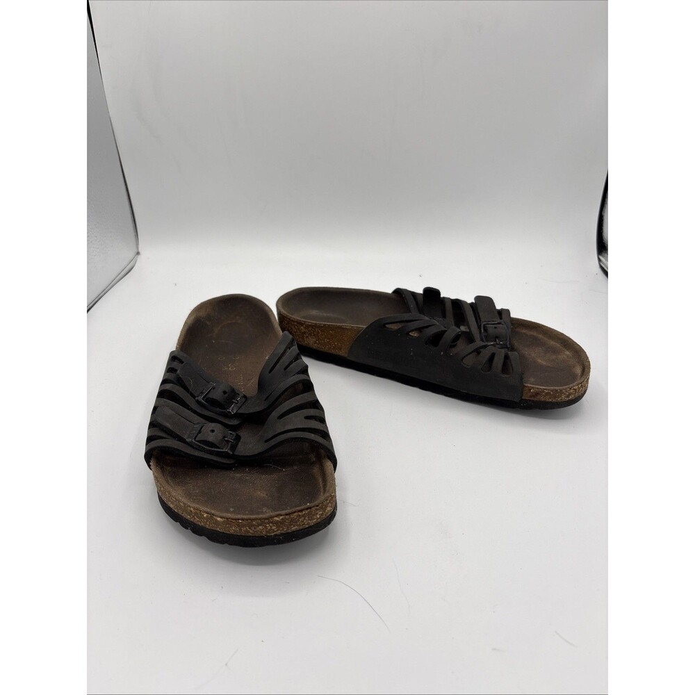 Birkenstock Sandals Womens 5 US 36 EU Granada Soft Footbed Black Nubuck Suede